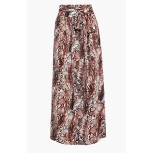 NEW Melissa Obadash Size Large Skirt Elsa Belted Snake Print Voile Maxi Skirt